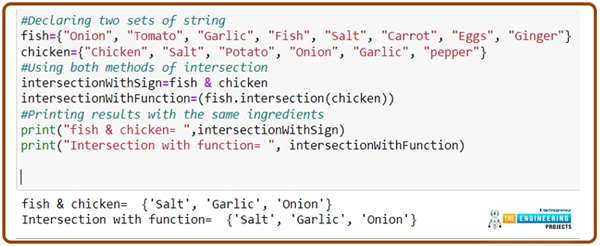Python Set Operations with Examples - The Engineering Projects