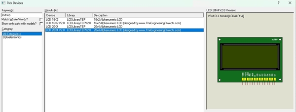 LCD Library for Proteus V2.0 - The Engineering Projects