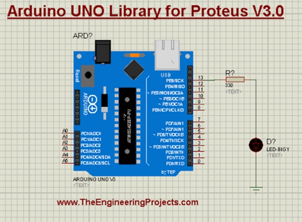 Arduino UNO Library for Proteus V3.0 - The Engineering Projects