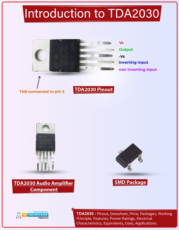 TDA2030 Audio Amplifier, Datasheet, Pinout, Features & Applications