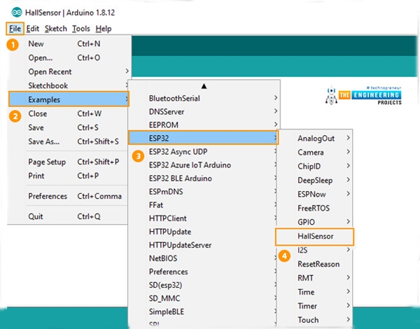 ESP32 Hall Effect Sensor in Arduino IDE - The Engineering Projects