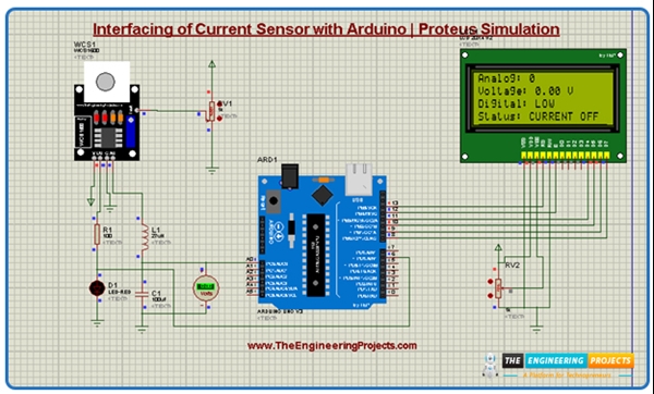 Interfacing of Current Sensor with Arduino | Proteus Simulation - The ...