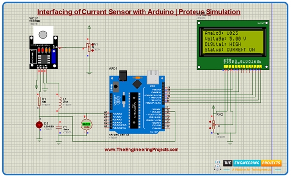 Interfacing of Current Sensor with Arduino | Proteus Simulation - The ...