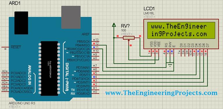 Circuit Designing of LCD with Arduino in Proteus ISIS - The Engineering ...