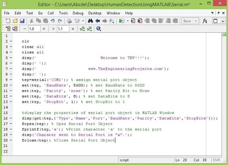Send data to Serial Port in MATLAB The Engineering Projects