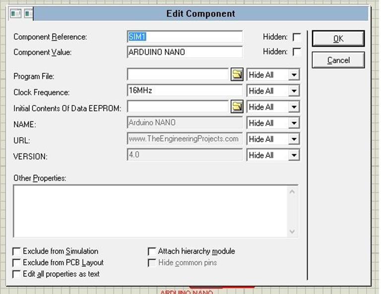 Arduino Nano Library for Proteus - The Engineering Projects