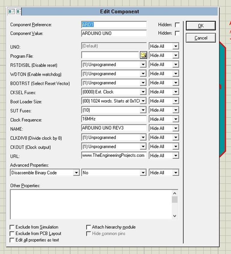 Arduino UNO Library for Proteus - The Engineering Projects