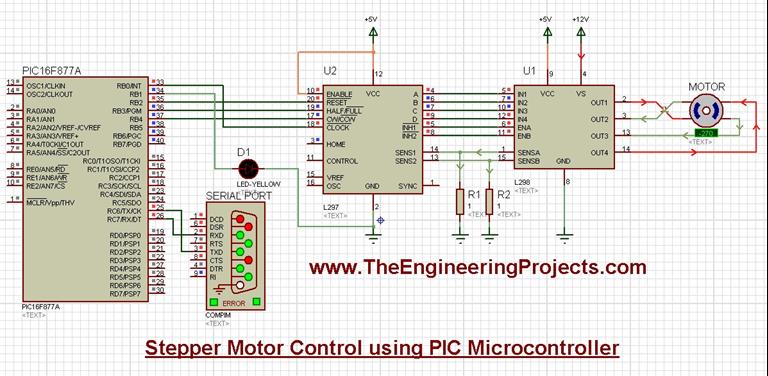Stepper Motor Control using PIC Microcontroller - The Engineering Projects