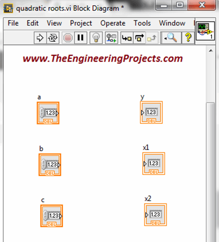 Quadratic Roots Calculation in LabVIEW - The Engineering Projects