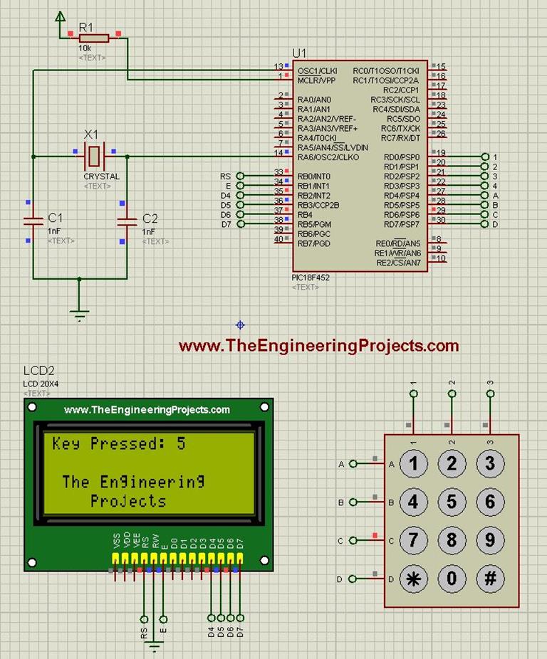 Interfacing of Keypad with PIC Microcontroller - The Engineering Projects