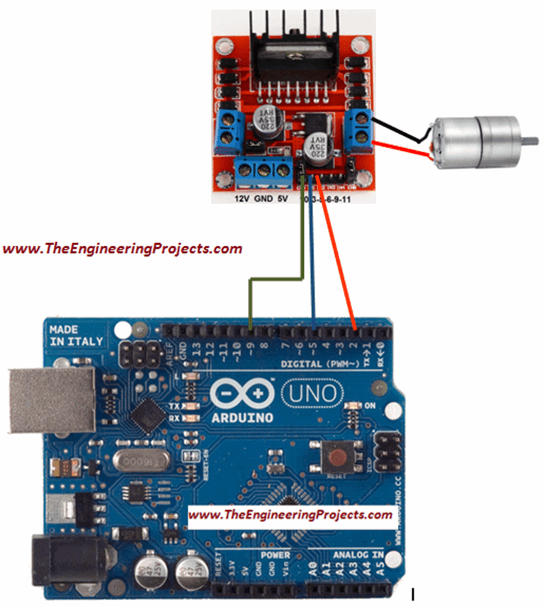 Dc Motor Direction Control Using Arduino The Engineering Projects 1072