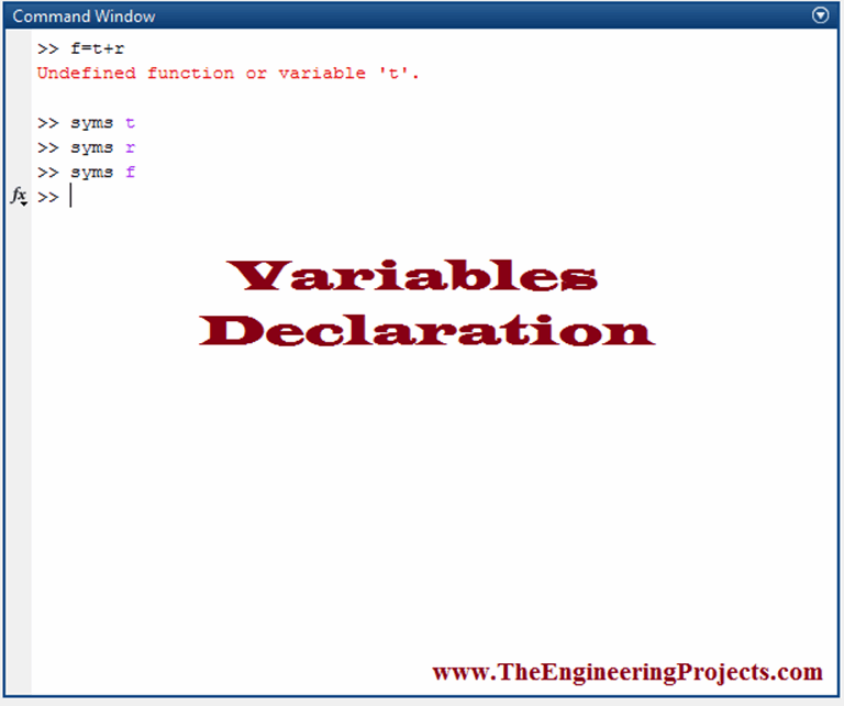 Declaration of Variables in MATLAB - The Engineering Projects