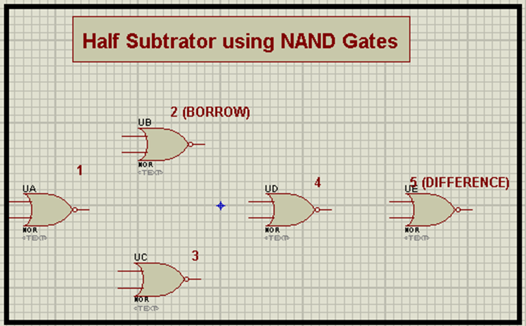 Circuit Diagram Half Subtractor Using Nor Gate