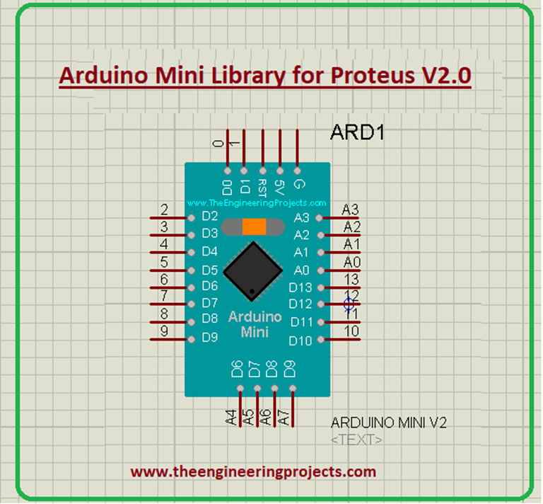 Arduino Mini Library For Proteus V2.0 - The Engineering Projects