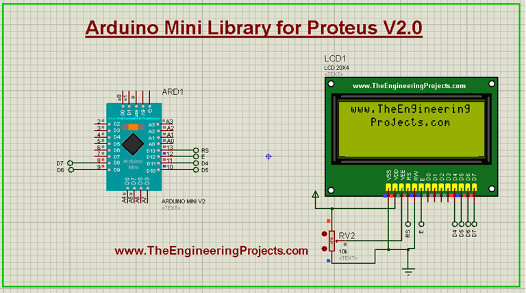 Arduino Mini Library For Proteus V2.0 - The Engineering Projects