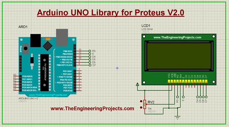 Arduino UNO Library for Proteus V2.0 - The Engineering Projects