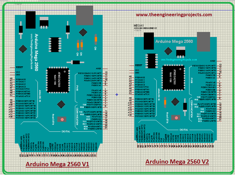 Arduino Mega 2560 Library for Proteus V2.0 - The Engineering Projects