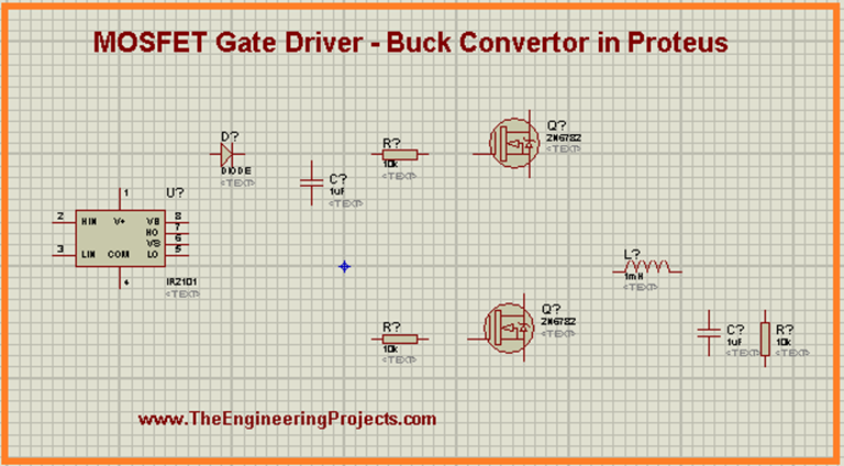 Buck Converter using MOSFET Gate Driver in Proteus - The Engineering ...