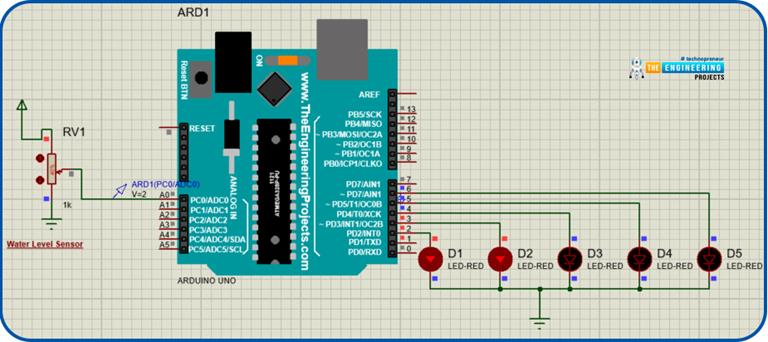 Water Level Indicator using Arduino - The Engineering Projects