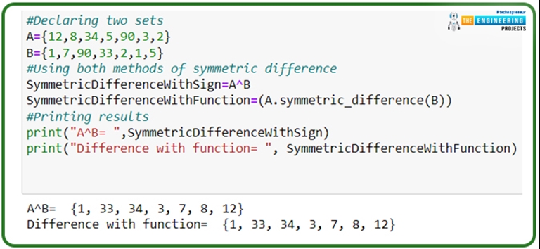 Python Set Operations with Examples - The Engineering Projects