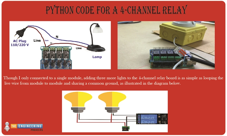 Interface a 4-Channel Relay with Raspberry Pi 4 - The Engineering Projects