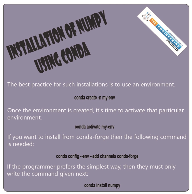 Installation and Functions of NumPy in Python - The Engineering Projects image.