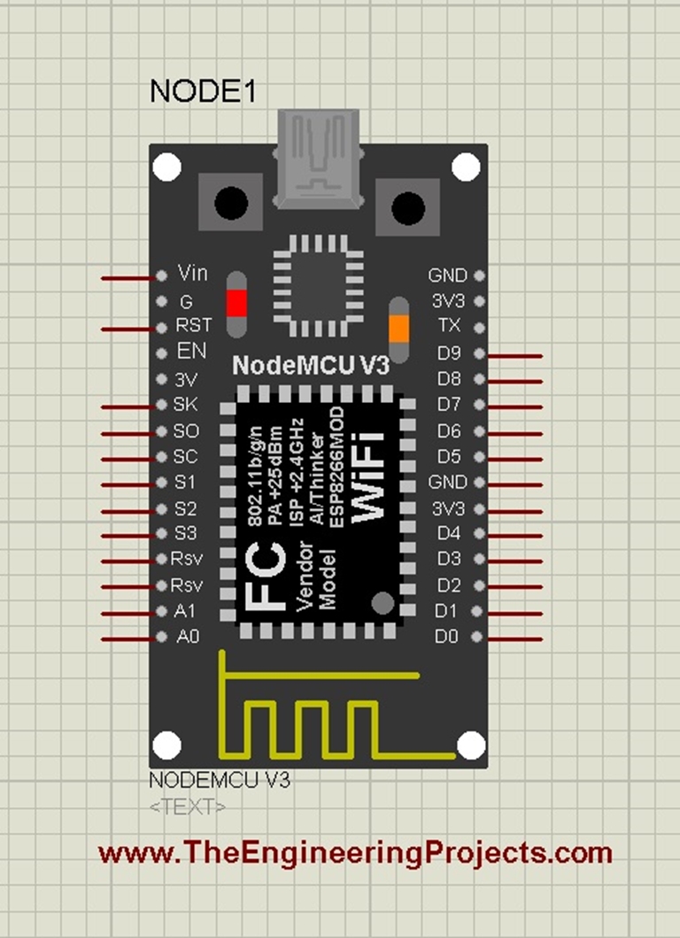 Nodemcu library for proteus the engineering projects