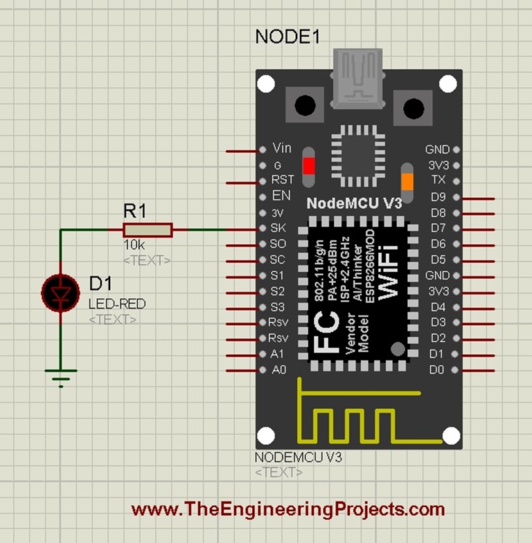 Nodemcu library for proteus the engineering projects