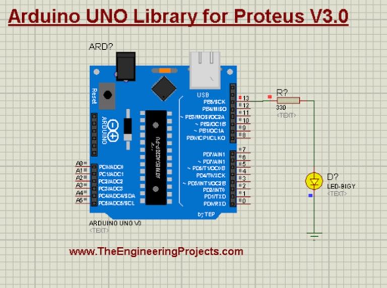 Arduino UNO Library for Proteus V3.0 - The Engineering Projects