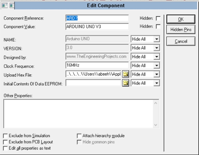 Arduino UNO Library for Proteus V3.0 - The Engineering Projects