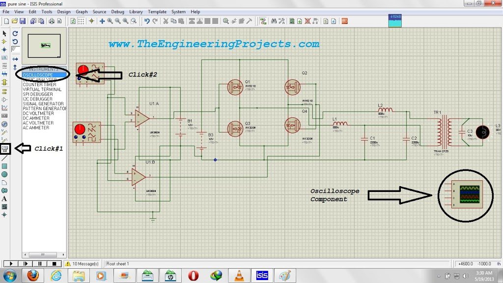 How To Use Oscilloscope in Proteus ISIS, proteus oscilloscope,oscilloscope in proteus, oscilloscope use in proteus