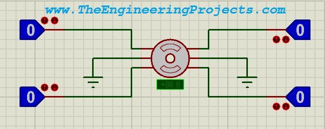 Stepper Motor Drive Circuit in Proteus ISIS, Stepper motor circuit in proteus, complete circuit design in proteus isis