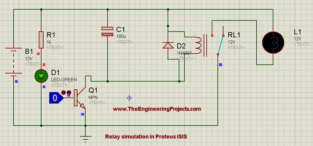 How To Control Relay In Proteus Isis The Engineering Projects 1497