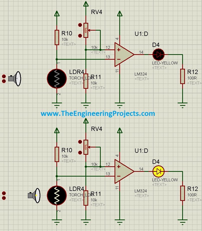 How to use LDR Sensor in Proteus, LDR simulation in Proteus, LDR Proteus Simulation, LDR circuit diagram, circuit diagram of LDR, LDR in Proteus