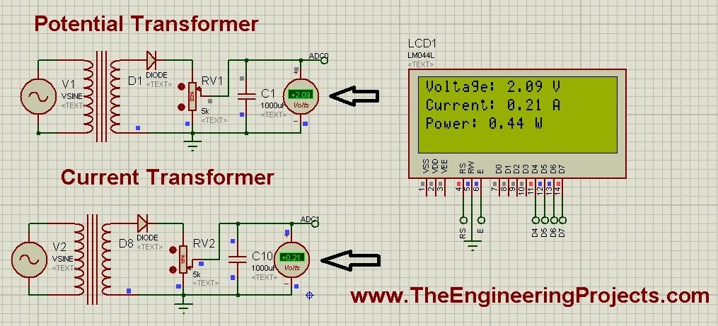 Display ADC value on LCD using Arduino in Proteus ISIS, Currentt Transformer in Proteus,Potential Transformer in Proteus, Arduino ADC simulation in Proteus