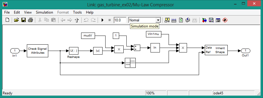 Mu-law compressor parameters in simulink, how mu-law compressor in designed in simulink