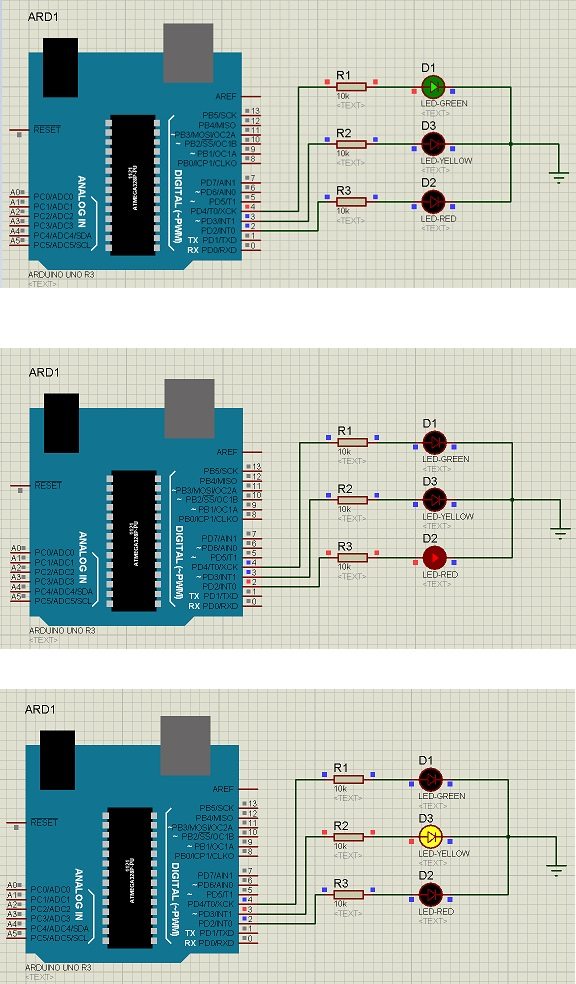 Traffic Signal Control Project using Arduino