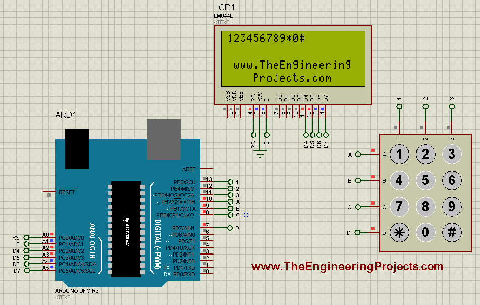 keypad arduino code, keypad working with arduino, how keypad works,interface keypad with arduino, display keypad on LCD