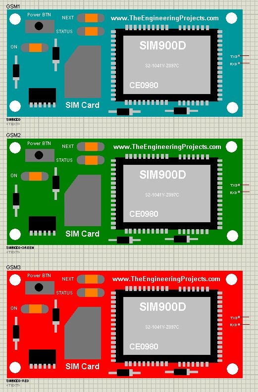 GSM Library for Proteus, GSM simulation proteus, gsm module proteus, sim900D in proteus, sim900D simulation in Proteus