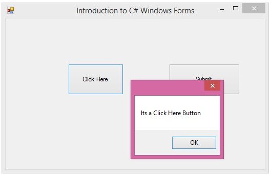 buttons in c#, how to use buttons in c#, buttons code c#, C# buttons code, c# button code