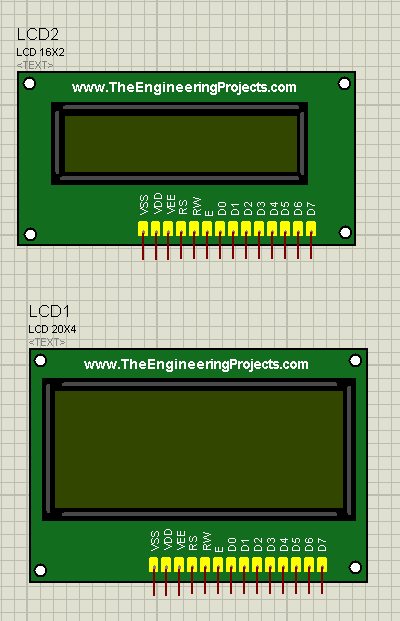 lcd library for proteus, lcd simulation in proteus, proteus lcd simulation