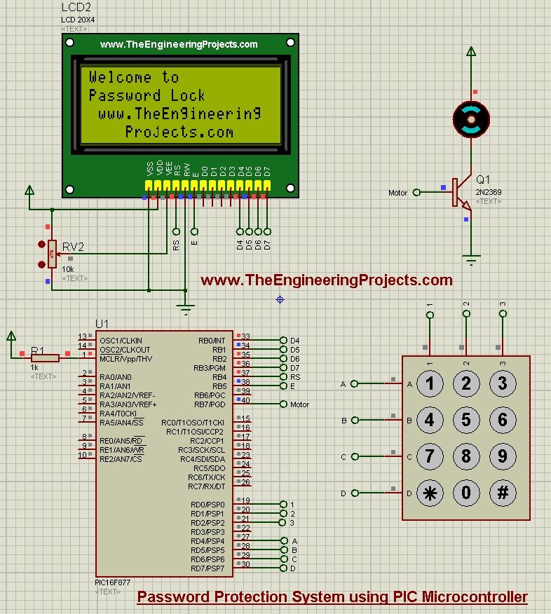 Password protection using PIC Microcontroller, password protection, password protection system, keypad password protection