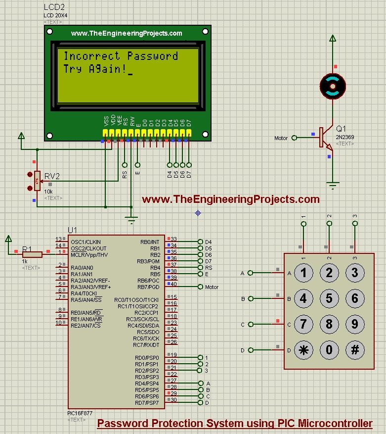 Password protection using PIC Microcontroller, password protection, password protection system, keypad password protection