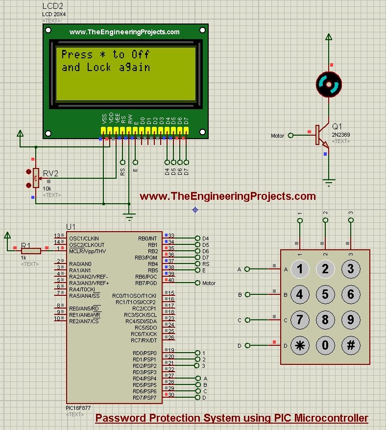 Password protection using PIC Microcontroller, password protection, password protection system, keypad password protection