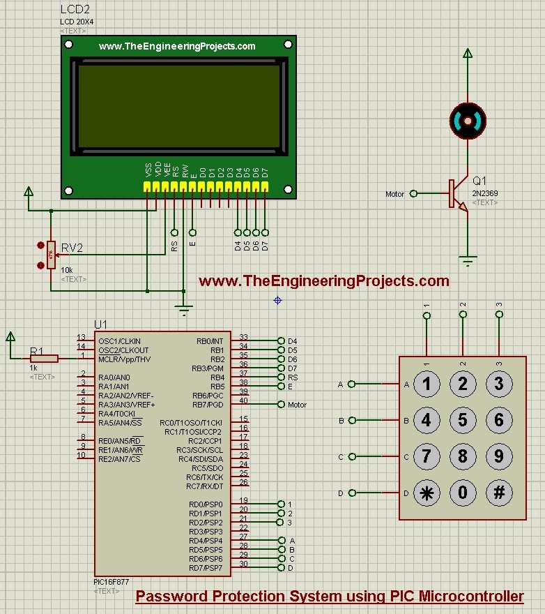 Password protection using PIC Microcontroller, password protection, password protection system, keypad password protection