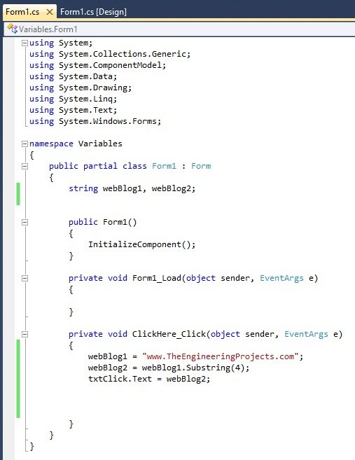 How to use C# String Variable