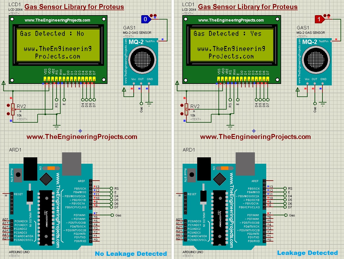 LPG Gas Leak Detector using Arduino in Proteus ISIS, gas leak detector, gas leak detect, gas leakage detector