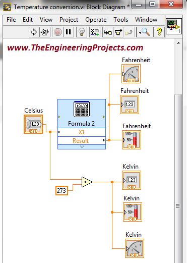 Temperature conversion in LabVIEW 2015, Temperature conversion in LabVIEW, Celsius to Fahrenheit conversion, Simple temperature conversion in NI LabVIEW, How to make temperature conversion program in LabVIEW, Make temperature conversion in LabVIEW 2015