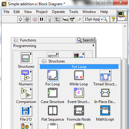 labview programming, Creating your first program in LabVIEW, Programming with the LabVIEW, Using LabvVIEW for the first time, How to use LabVIEW, How to make a simple logic in LabVIEW