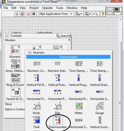 Temperature conversion in LabVIEW 2015, Temperature conversion in LabVIEW, Celsius to Fahrenheit conversion, Simple temperature conversion in NI LabVIEW, How to make temperature conversion program in LabVIEW, Make temperature conversion in LabVIEW 2015